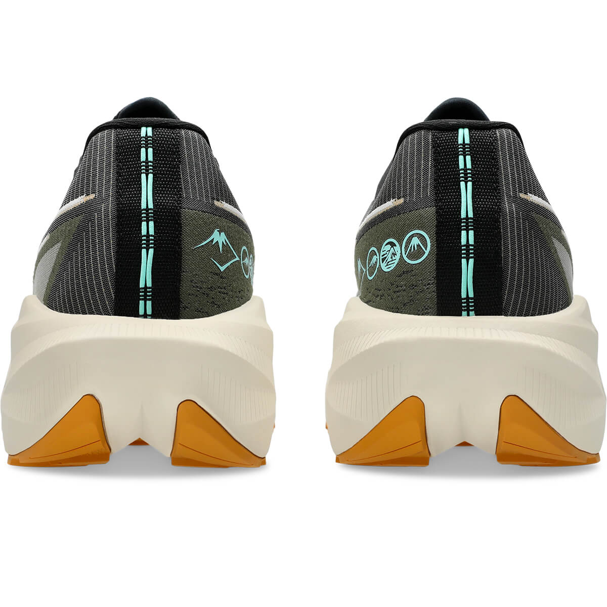 Black/Sandstorm heels, pair