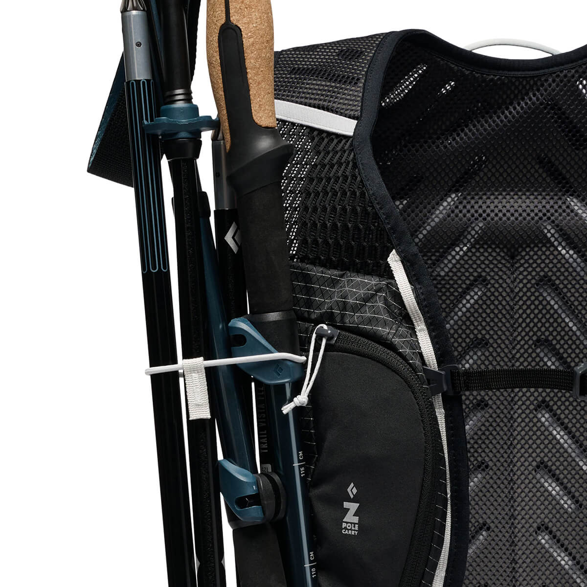Black, showing how poles attach to top of harness