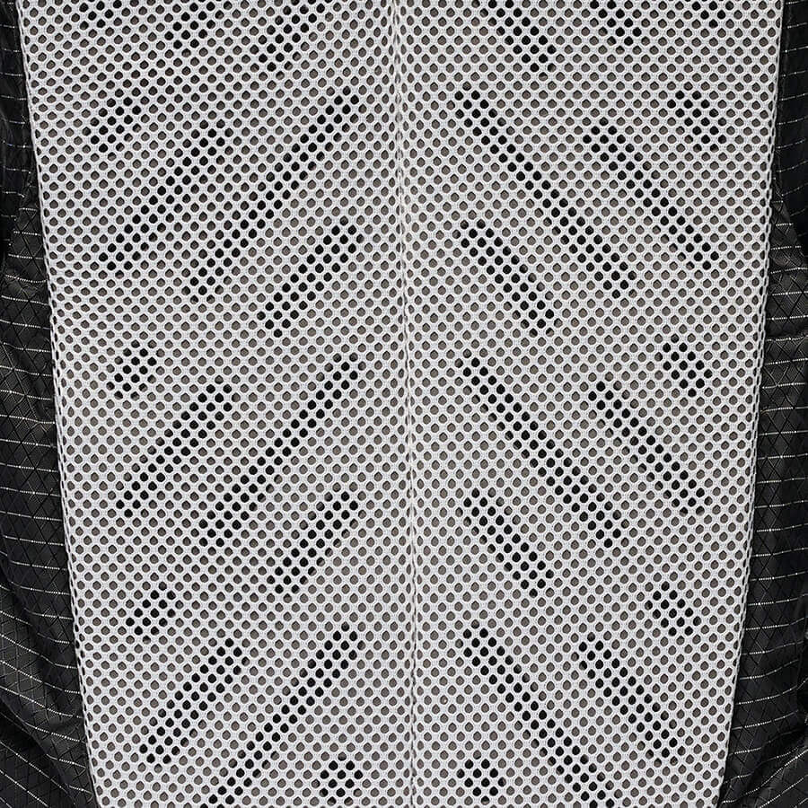Black, back panel detail