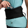 Black, left side pocket in use to stow headlamp