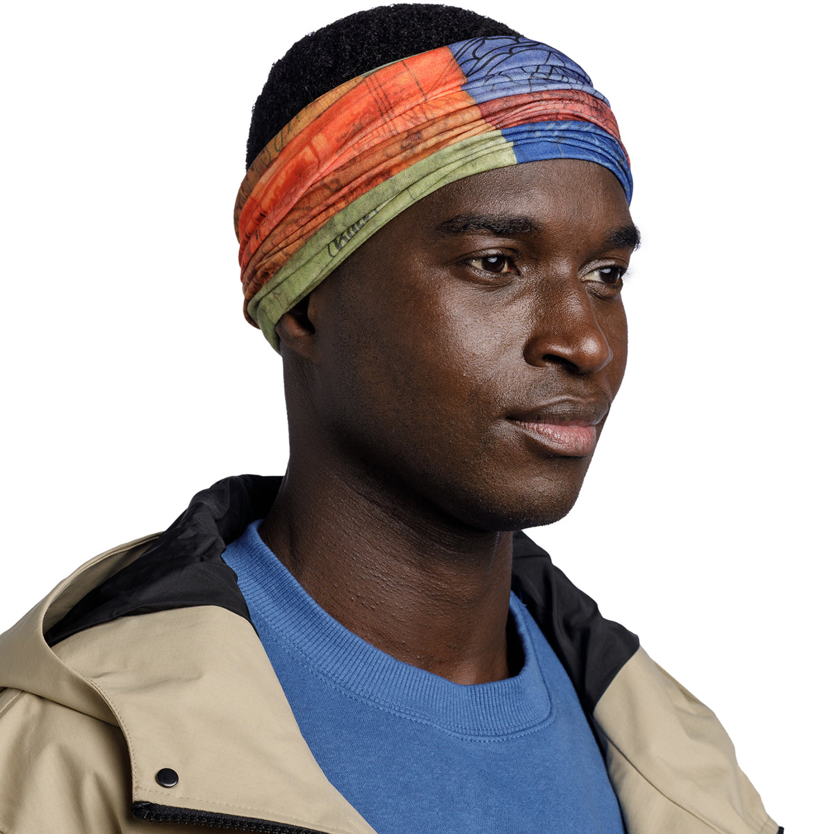 Temple Multi worn as sweatband