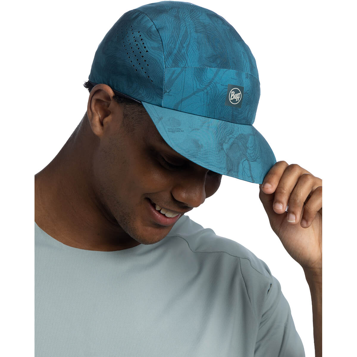 Orisa Teal 3/4 top/side view on model