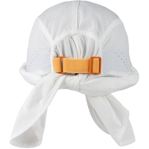 White, cape rolled and tied at back