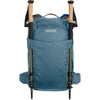 Crystal Blue, front view with trekking poles stowed