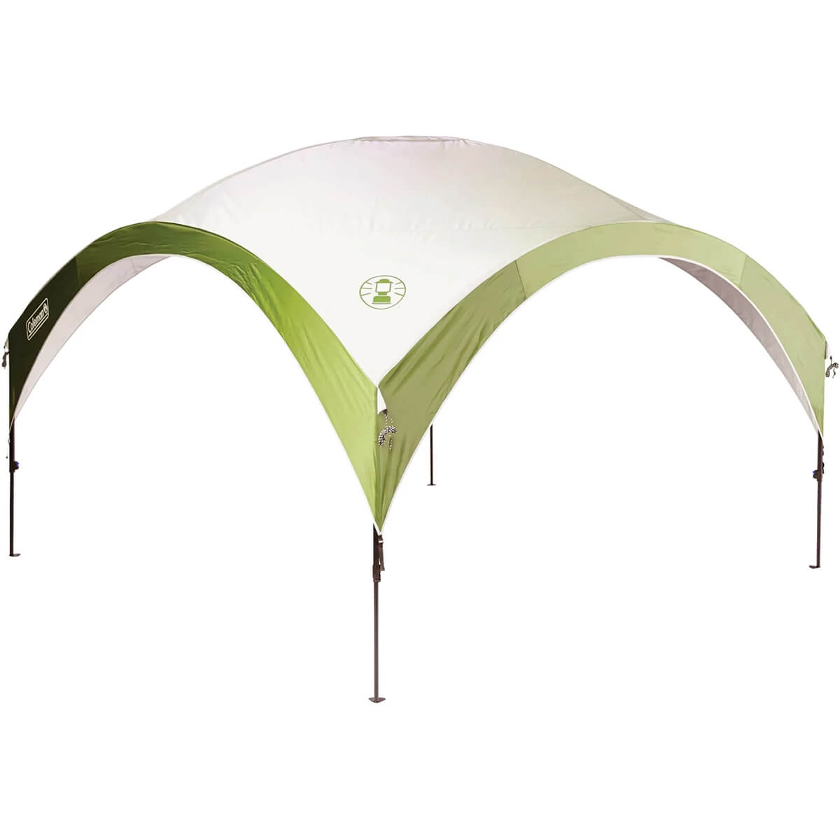 3/4 view of pitched shelter