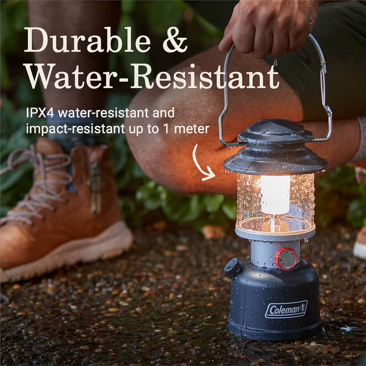 IPX water resistant and impact resistant up to 1 metre