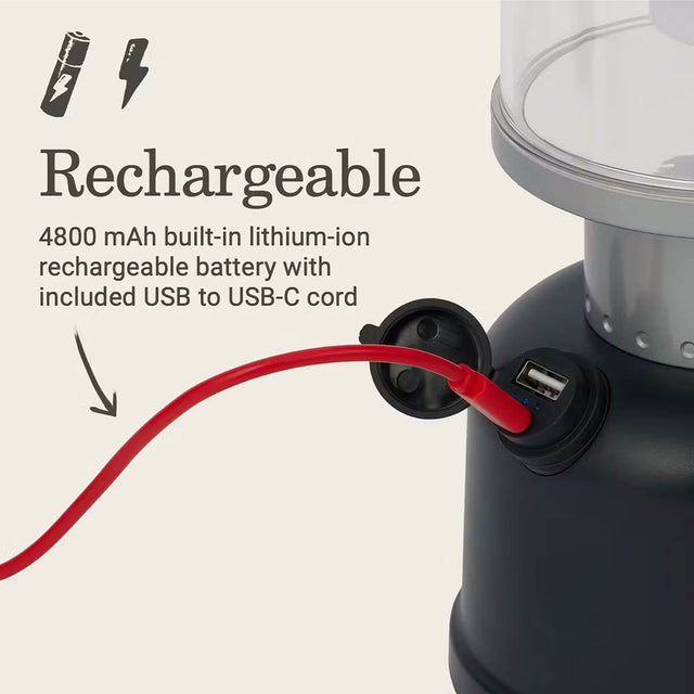 4800mAh built-in lithium-ion rechargeable battery with included USB to USB-C cord