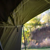 View from inside showing the pole where the awning and a sunwall meet