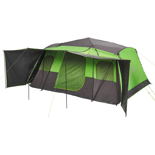 3/4 view with front awning and sun walls up