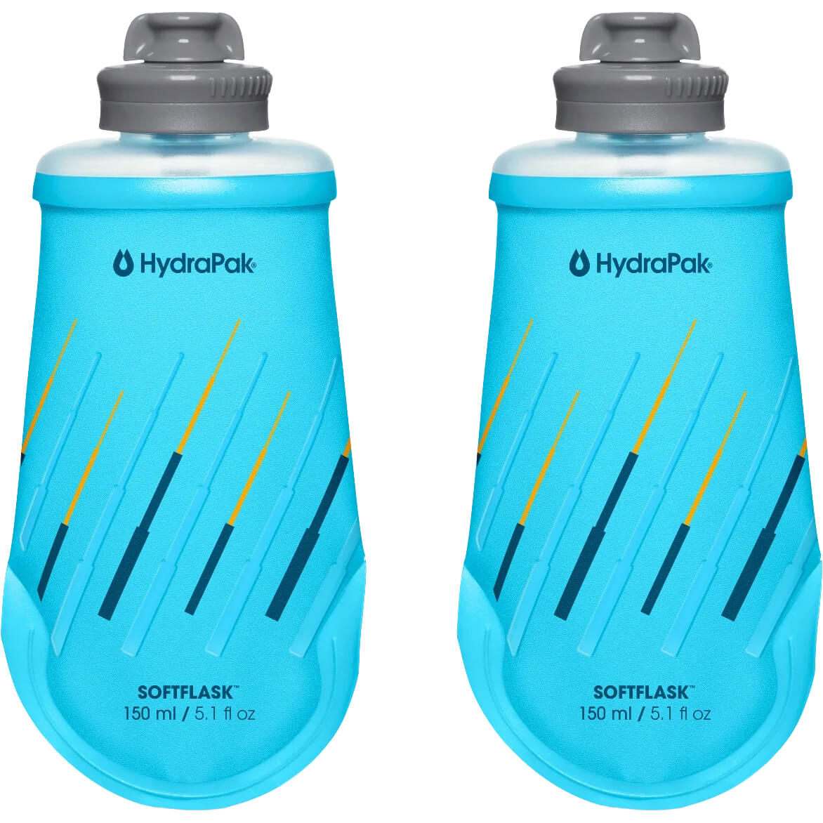Malibu Blue, front view of both flasks