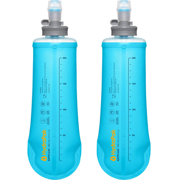 Malibu Blue, back view of both flasks