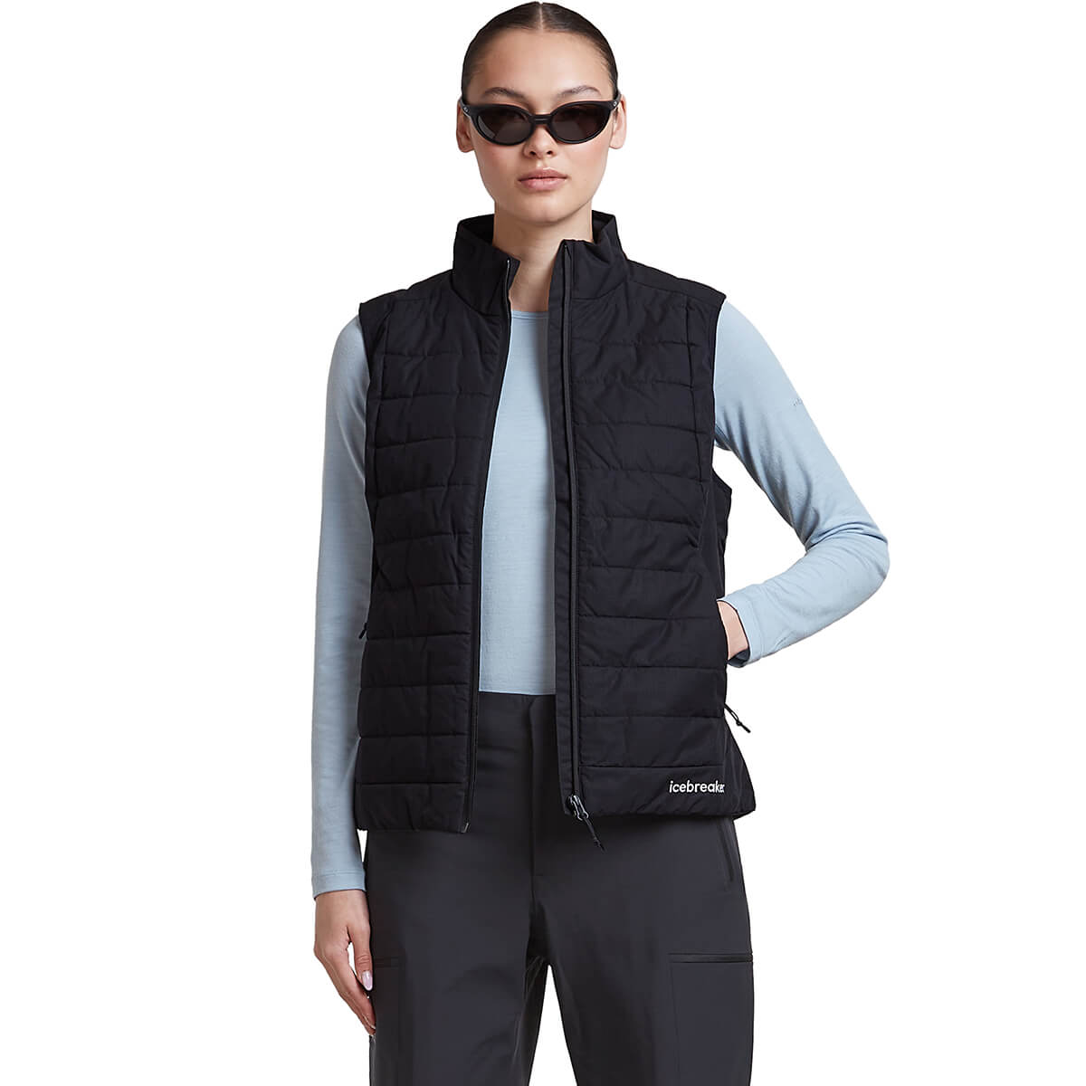 Zinc Blue worn under open insulated vest