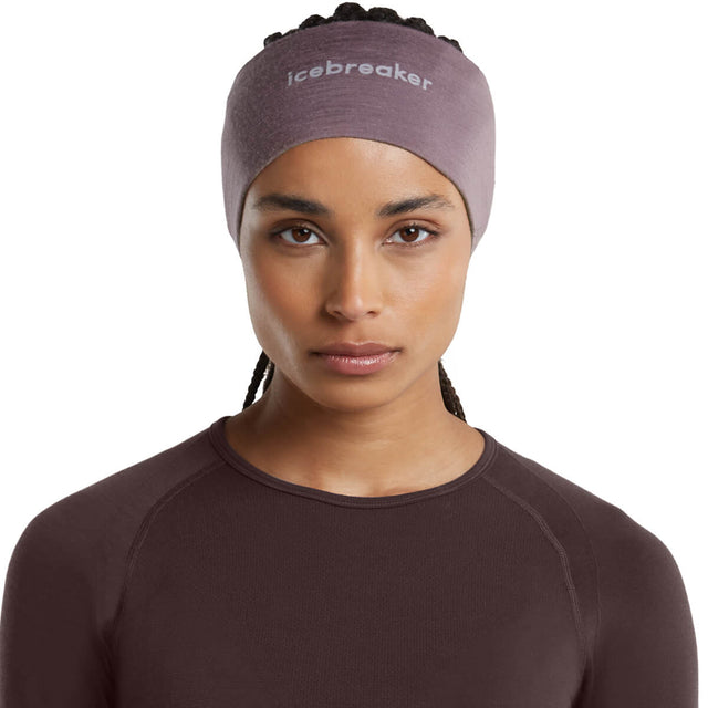 Grey Plum worn by female model, front view