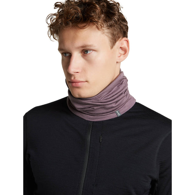 Grey Plum, worn by male model, 3/4 front view