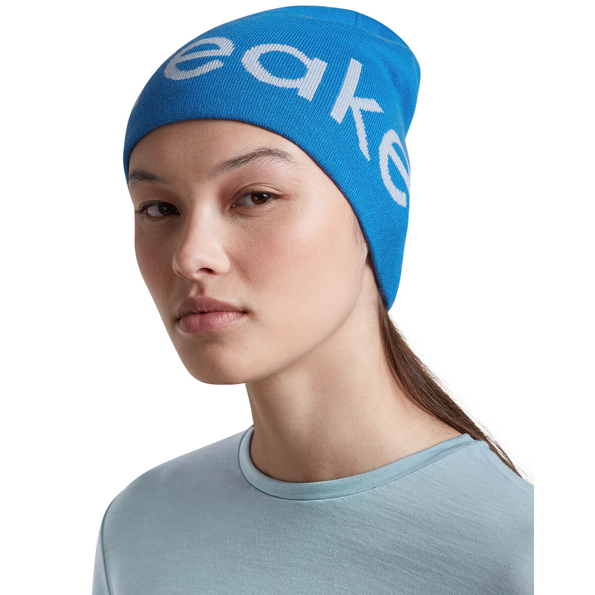 Lazurite/Zinc Blue worn by female model, 3/4 front view