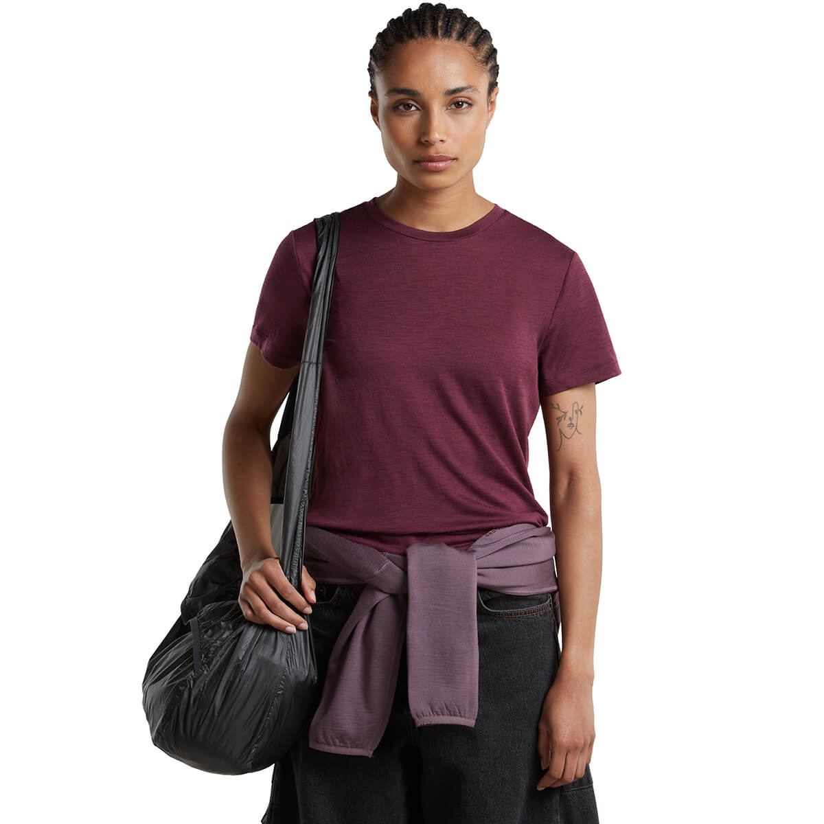 Dk Berry worn as part of casual outfit