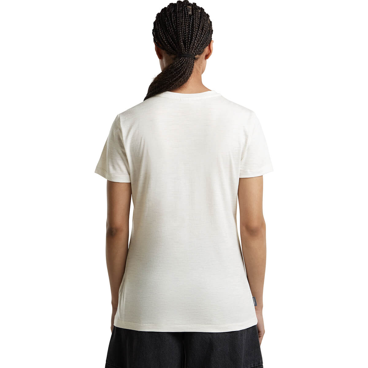Ecru Heather back, on model