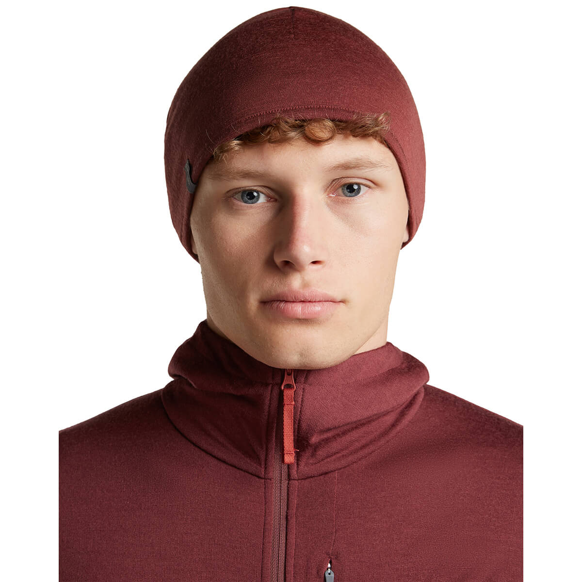 Agate/Port reversed, on male model, front view