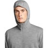 Metro Heather hood up, almost front view