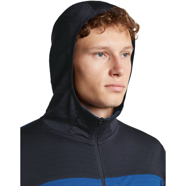 Lazurite/Midnight Navy, hood up detail, 3/4 front view