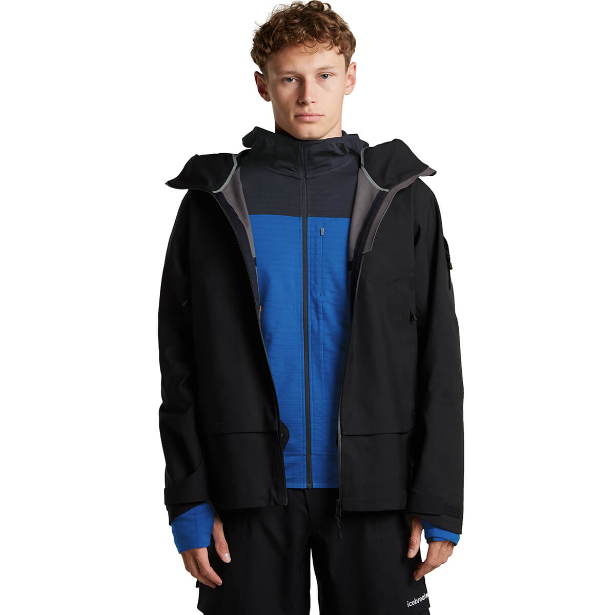 Lazurite/Midnight Navy, worn under open shell jacket