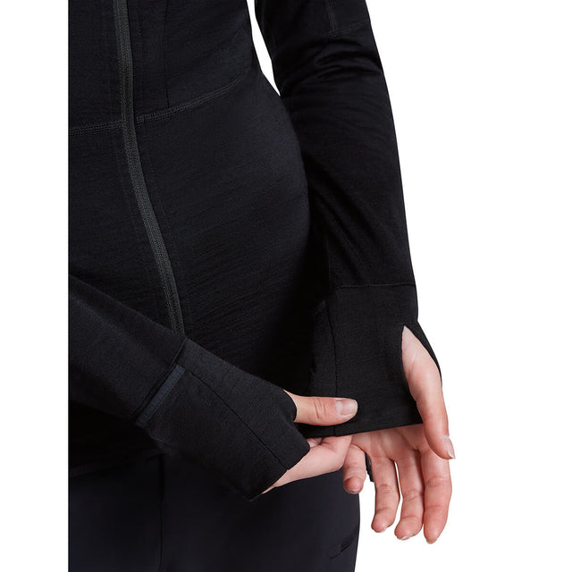 Black, thumbloop/mitten cuffs