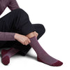 Grey Plum/Dk Berry being put on by model