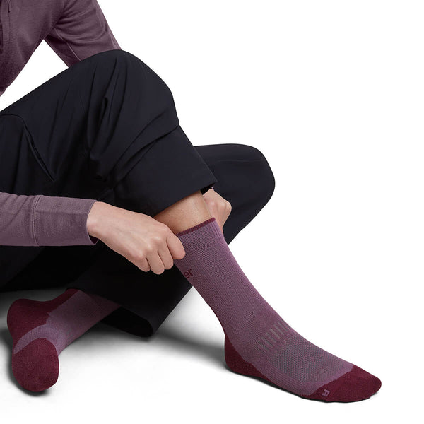 Grey Plum/Dk Berry being put on by model