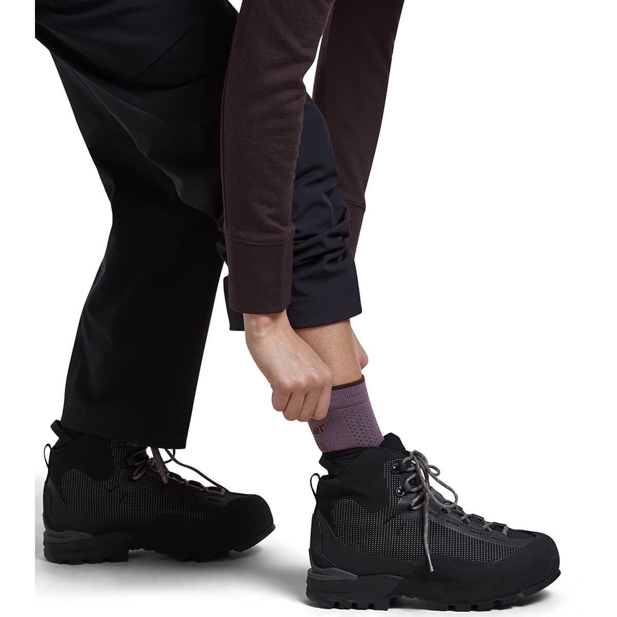 Grey Plum/Bittersweet worn with shoes