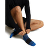 Lazurite/Midnight Navy being put on by model