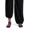 Dk Berry/Midnight Navy/Grey Plum on model, front view, one trouser leg up, one down