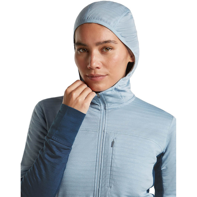 Dawn/Zinc Blue, hood up, mostly front view