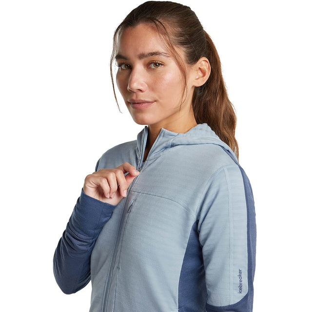 Dawn/Zinc Blue, unzipping zip, 3/4 front view