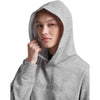 Metro Heather, hood up detail, 3/4 front view