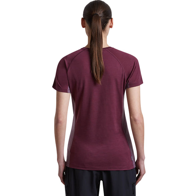 Dk Berry/Grey Pum back, on model