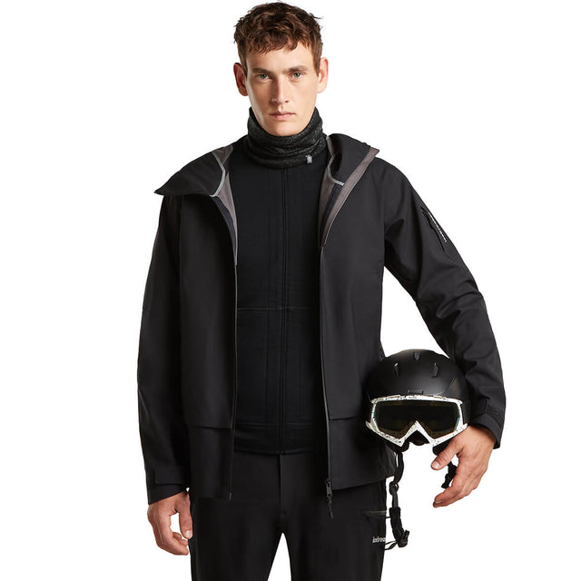 Black/Obsidian worn as part of snow outfit by male model, front view