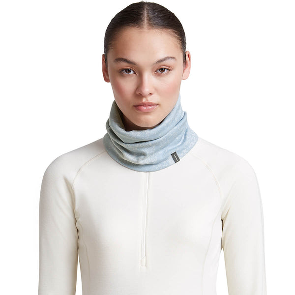 Snow/Zinc Blue, on female model, front view