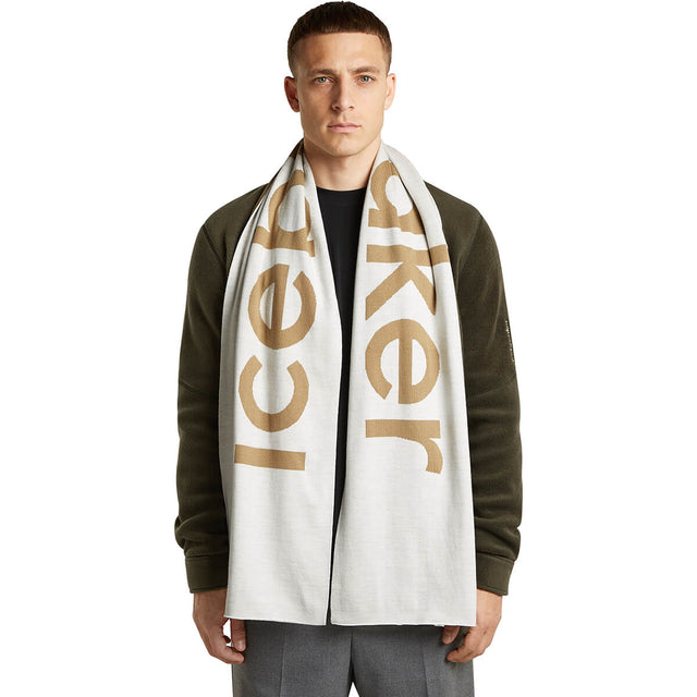 Ecru Heather/Cumin worn by male model