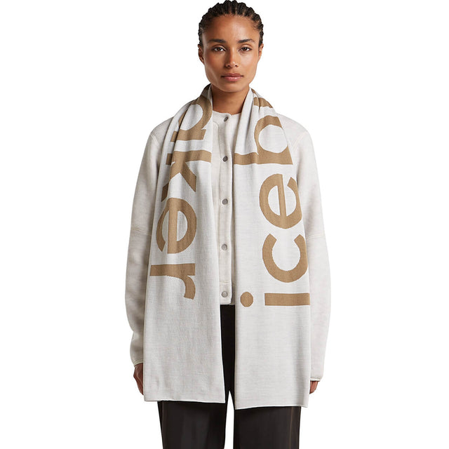 Ecru Heather/Cumin worn by female model