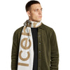 Ecru Heather/Cumin worn by male model, one end slung over shoulder