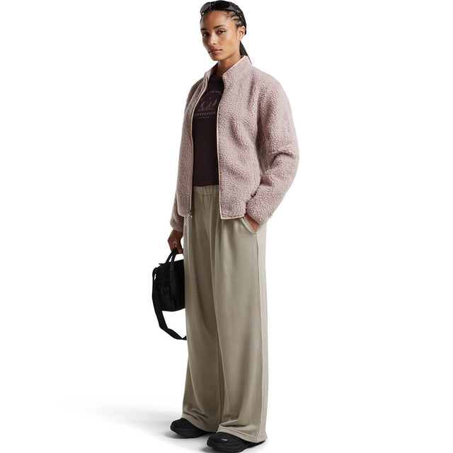 Bittersweet, worn under High Pile jacket and with Drift Wide Leg Pants, 3/4 view