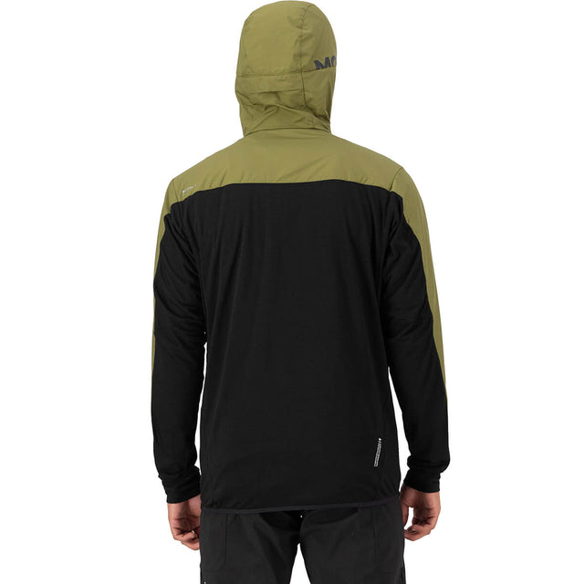 Fern/Black back, on model, hood up