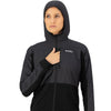 Black, chest pocket, hood up
