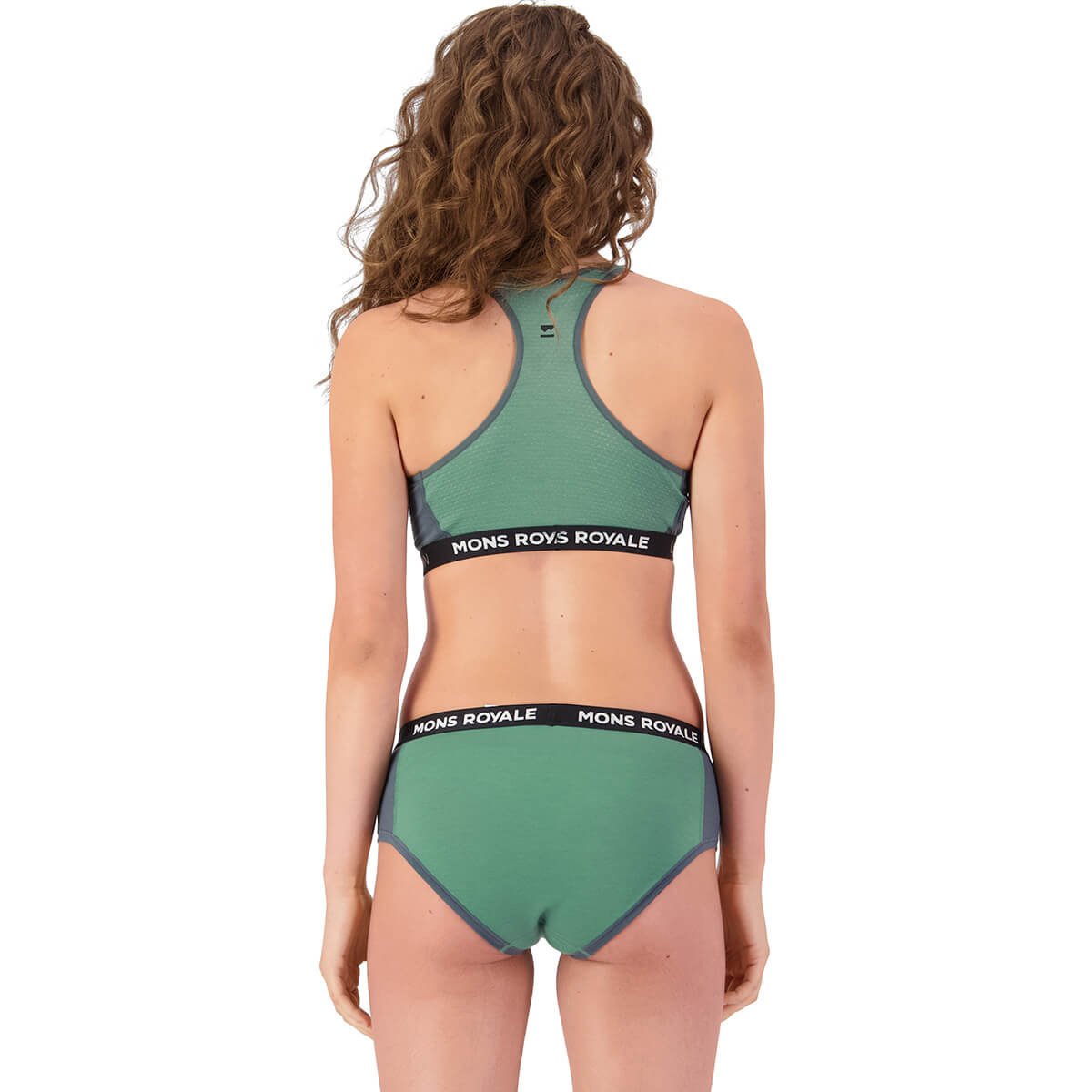 Deep Jade/Dark Cypress back, on model