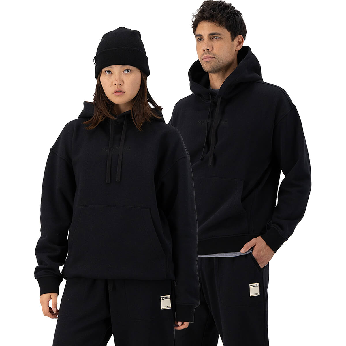 Black worn by male and female models