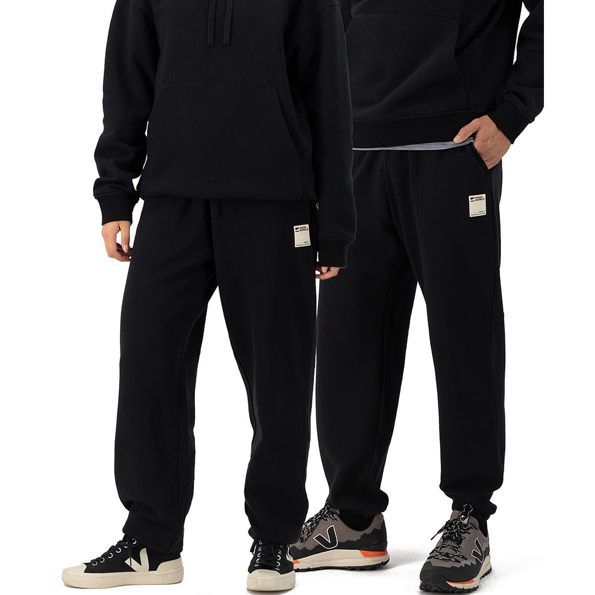 Black worn by male and female models