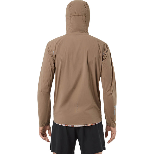 Light Brown back, on model, hood up