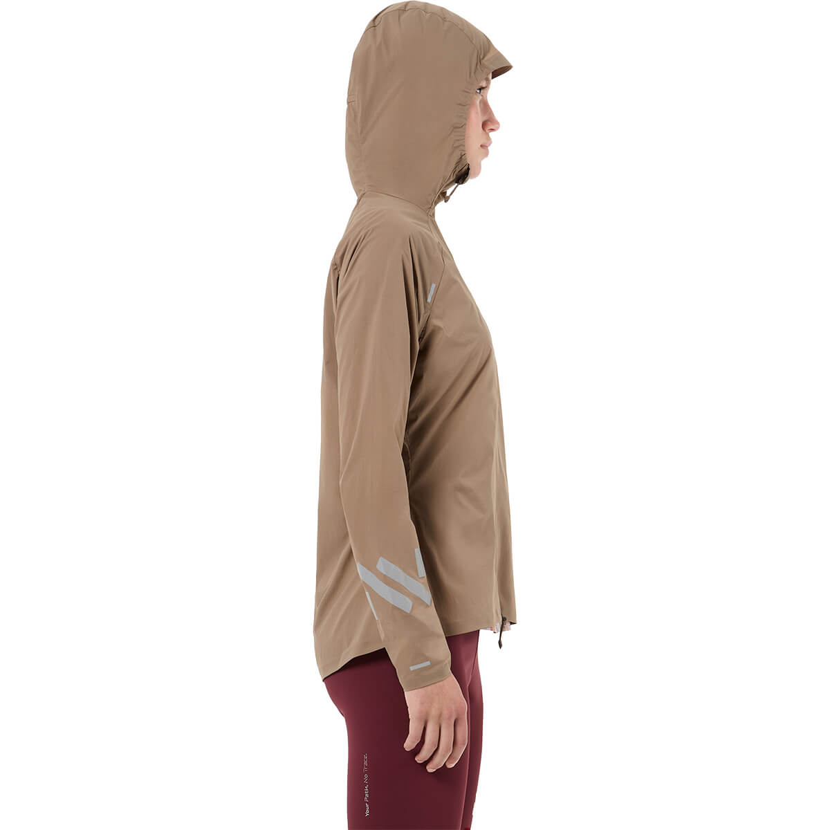Light Brown side view, hood up
