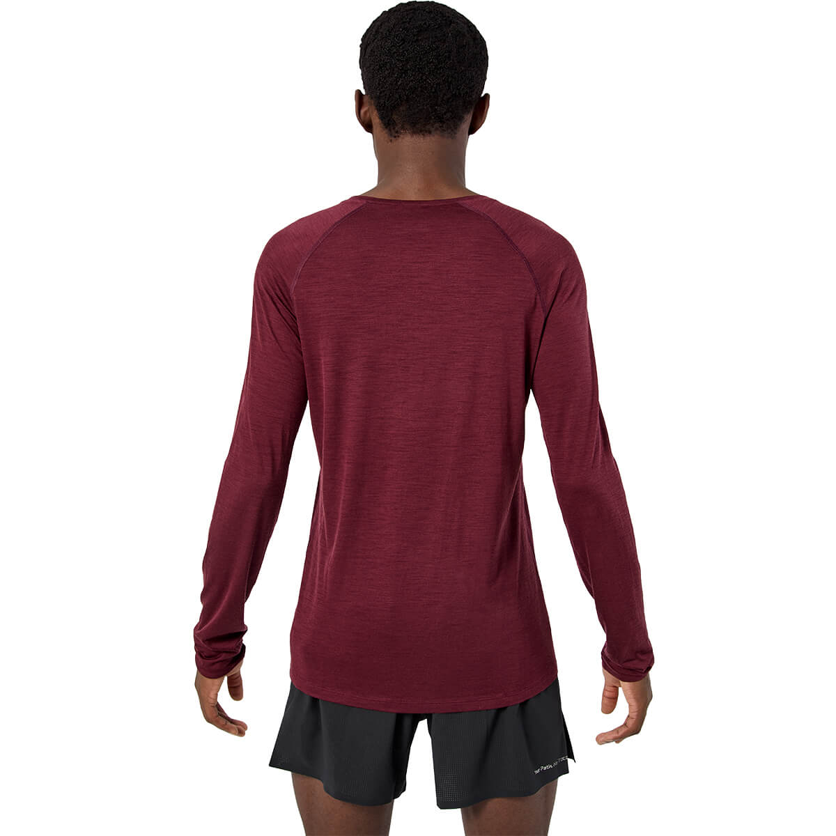 Burgundy back, on model
