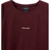 Burgundy chest and neckline detail